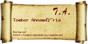 Tombor Annamária névjegykártya